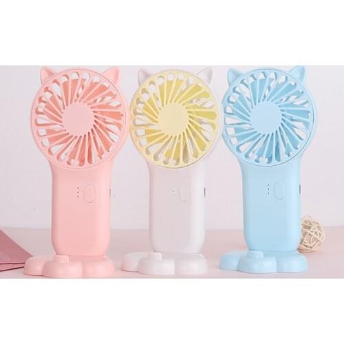 Summer Mini USB Charged Fans Rechargeable Desktop Handheld Adjustable Electric Fan Light Quiet Travel Outdoor Cooling Small Fans