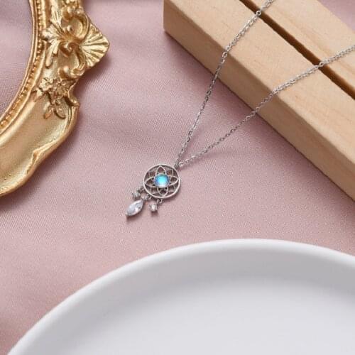 Moonstone 2021 New Fashion Dream Catcher Series Jewelry Necklace Exquisite Alloy Hollow Pendant Necklace Female Collar Gift