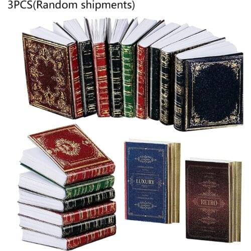 3pcs Miniatures Dollhouse Classical Mini Flip Books Notebook Pretend Play Decor Au03 21 Dropshipping