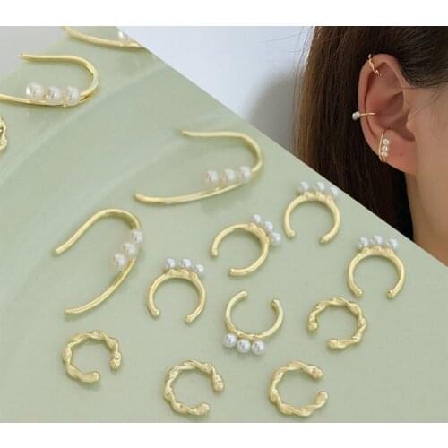 2 PCS Fashion Metal Copper Ear Clip Gold Ear Bones Clip For Women Jewelry Decorations