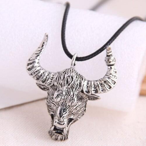 MayJim European and American fashion retro Taurus trend mens domineering retro exaggerated Necklace
