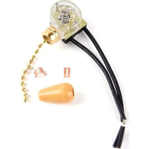 Wall/Table/Floor 250V 3A Lamp Hanging Chain Switch Metal/Wood Drops Zipper Switch Gold/Chrome Pull Switch DIY Light Accessories