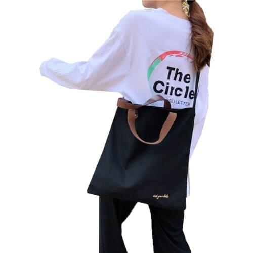 New Environmental Women Tote Package Foldable Beach Bag Daily Use Shoulder Bag Patchwork Canvas Bag Shopping Bag