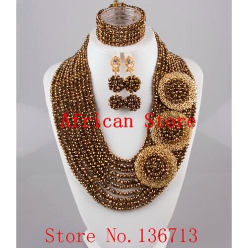 New year big sale! Classic Orange red blue Nigerian/african beads jewelry set sets in wedding party dinner dress for women R886
