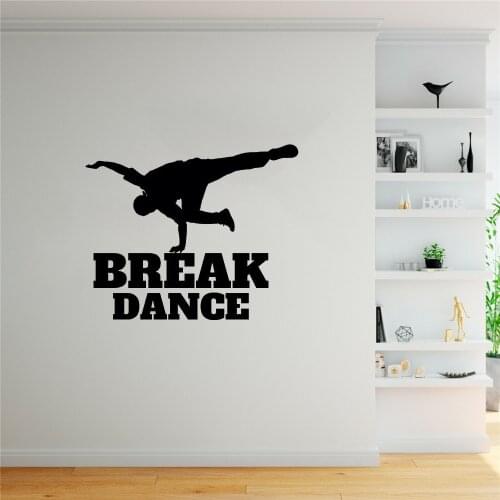 Break Hip Hop Wall Sticker Rave Dance Wall Decals For Dance Room Kids Room Bedroom Vinyl Art Mural Revocable DW10312