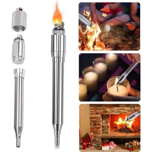 Portable Retractable Stainless Steel Blowpipe Lighter Outdoor Camping Igniter