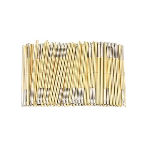 100 x Serrated Tip 33mm Length Spring Loaded Test Probe Pin