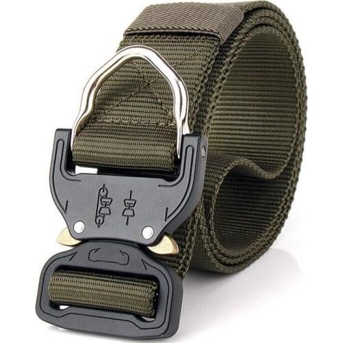 Tactical Nylon Belt Quick Release Buckle Military Army Combat Belt 3.8CM Wide Waist Belt Police Men Hunting Training Waistband