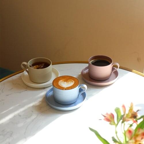 Unique Modern Coffee Cup Creative Minimalist Saucer Nordic Style Coffee Cup English Tea Set Canecas Kitchen Accessories EI50BD