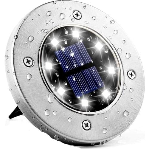 8 LED Solar Powered Under Ground Lamps Outdoor Waterproof Garden Landscape Lighting for Yard Deck Lawn Patio Pathway Walkway