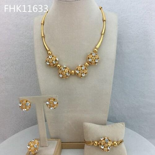 Yuminglai Dubai Fine Jewelry Fancy Rhinestone Jewelry Sets for Women FHK11633