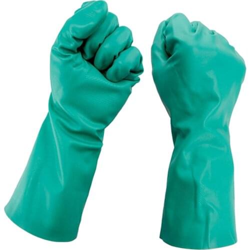 Green Nitrile Gloves - Powder Free Latex Rubber Lab Free Disposable
