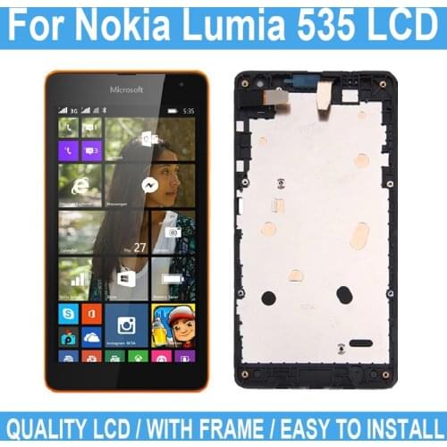 For Nokia Lumia N535 LCD Display Touch Screen With Frame For Nokia 535 2S 2C CT2C1607 CT2S1973 Digitizer Assembly Repair Parts