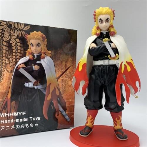 2021 Demon Slayer Rengoku Kyoujurou Yan Zhu Smile Standing Ver. PVC Action Figure Kimetsu no Yaiba Tanjirou Inosuke Model 23cm