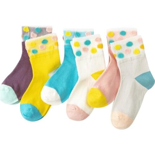 3Pairs/Set New Rainbow Wave Point Ice Baby Lovely Sweet Princess Planet Socks Happy Funny