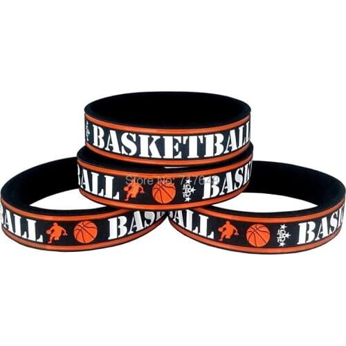 300PCS Black teal purple pink Basketball wristband silicone bracelets free shipping by FEDEX