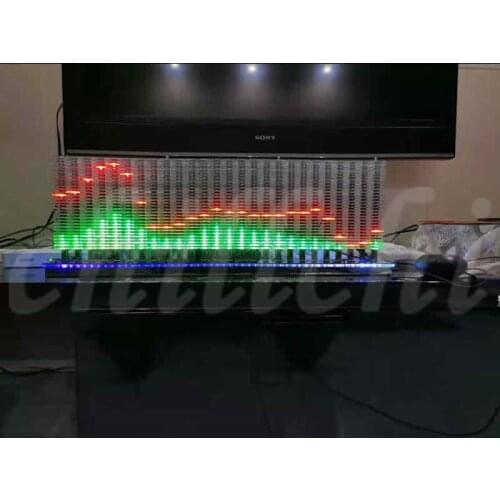 32-segment LED full-color music beating spectrum 3D acrylic remote control voice control line control clock animation fast DIY