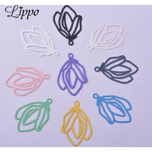 50pcs AC11665 20*30mm Brass Bud Shape Charms Earring Pendant DIY Woman Jewelry Findings