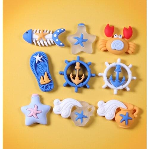 New Ocean Series Resin Accessories Wishing Bottle Slippers Crab DIY Handmade Material Epoxy Phone Case Decoration