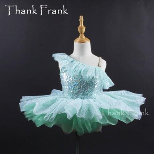 Oblique Neckline Ballet Dance Costume For Children Facotry Direct Sale Girls Women Sequin Swan Lake Ballet Tutu Dress C486