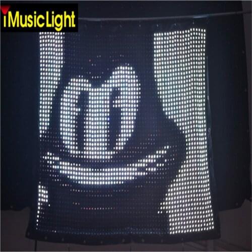 Free Shipping P3 2M*3M Led Video Curtain With PC Online Controller Led Graphic Curtain,DJ Booth Motion Drap