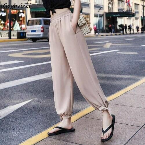 Pants Women Bundle Solid Ankle-length Leisure Chic Elegant Oversize 4XL Looose Harem Trousers Korean Style Adjustable Streetwear