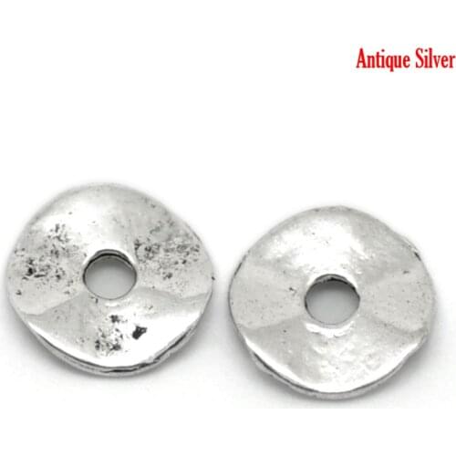 DoreenBeads 200PCs Silver Color Tortuose Ring Spacer Beads Findings 9mm(3/8") Dia. (B20873), yiwu