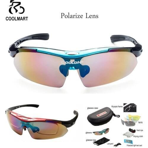 COOLOH Polarized Cycling Sunglasses Bike Outdoor Sport Glasses MTB Road Bike Mens Glasses UV400 Goggles Eyewear 5 Lens Set