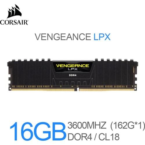 Corsair Vengeance LPX 16GB (1 X 16GB) DDR4 3600 (PC4-28800) C18 1.35V Desktop Memory - Black