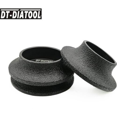 DT-DIATOOL 1pc Dia 3inch/75mm Vacuum Brazed Demi-bullnose Edge Diamond Grinding Wheel Profile Grinding Disc Bore 22.23mm
