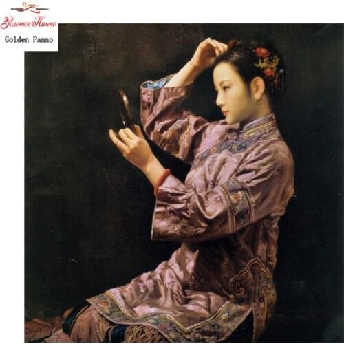 Golden Panno,Makeup girl,pattern print canvas DMC 14CT 11CT DMS Cross Stitch Embroidery Needlework kits Sets 0525