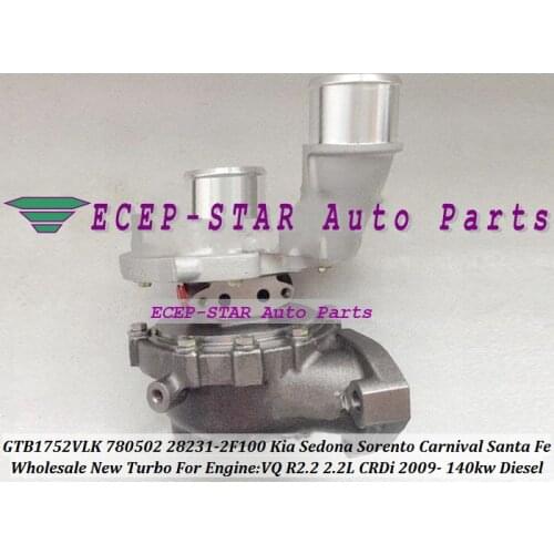GTB1752VLK 780502 780502-0001 282312F100 Turbo For KIA Sedona Sorento Carnival VQ CRDi For Hyundai Santa Fe 09- R2.2 2.2L 140kw