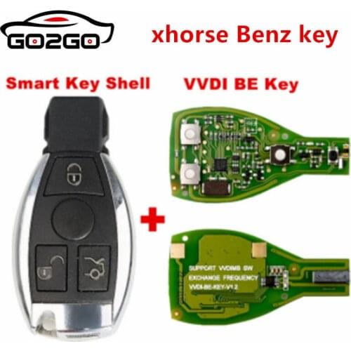 5PCS Xhorse VVDI BE Key Pro Improved Version and For Benz Smart Key Shell 3 Button for Mercedes Benz 3 Button Key Shell