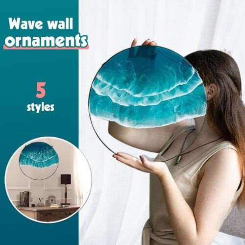 Creative Sea Wave Shaped Round Wall Decoration Pendant TV Background Home Office Room Table Acrylic Ornaments Craft