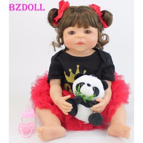 55cm Full Silicone Reborn Babies Doll Girls Boneca Vinyl Newborn Princess Toddler Bebe Alive Birthday Gift Bathe Toy