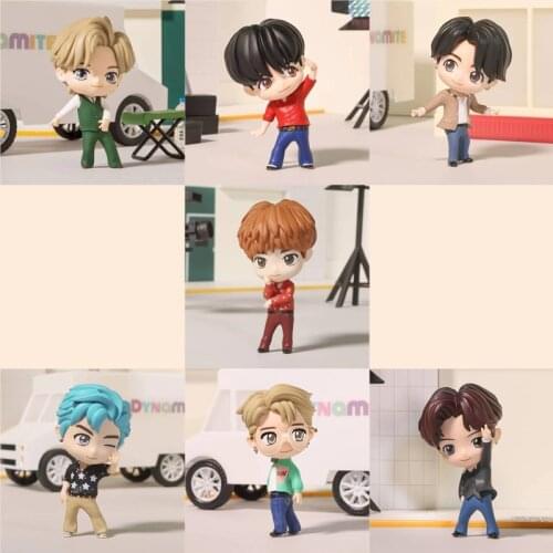 HOT 7pcs/lot 4G 5G 6G 7G TINY TAN Action Figure Bangtan Boys Toys Group Model KPOP Star TOP Funs A.R.M.Y PVC Birthday Gifts