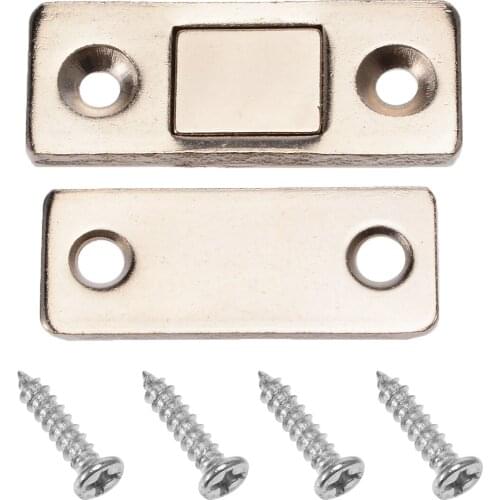 Strong Door Closer Magnetic Cabinet Door Catch Latch Magnet Suction for Furniture Cabinet Cupboard Kitchen with 4pcs Screws