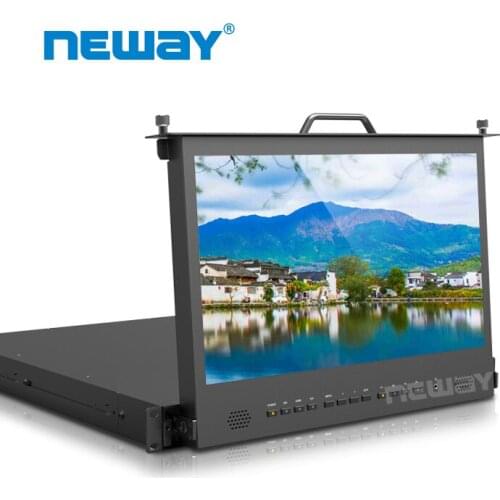 Neway RM173S 1RU Rackmount 17.3 inch HDMI 3G SDI Broadcast Monitor 1080i Pull Out Drawer Monitor Rack Mount Monitor