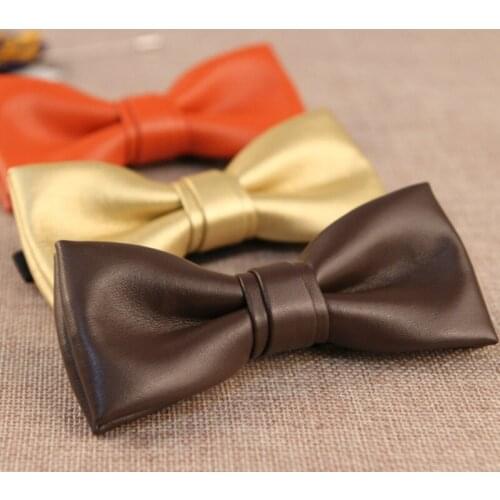 10color high-end classic business mens bowtie solid PU black white red blue bow ties for men fashion designer 100pcs/lot