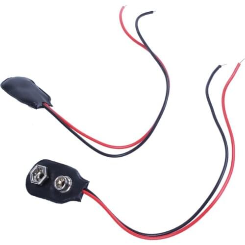 NEW-2pcs 15cm Wire Cable 9V 9 Volt Battery Clip Connector I Type