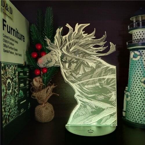 My Hero Academia 3D Night Light All Might Punch Anime Figure Led Lampara Boku No Hero Bedside Decor Table Lamp Manga Lights Lamp