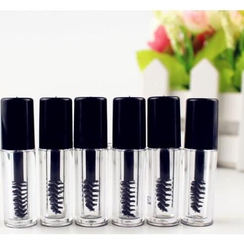 Wholesale 10/30/50pcs 10ml Black Cap Transparent Bottle Empty Mascara tube Gloss Tube Refillable Small Sample gloss Tubes Makeup
