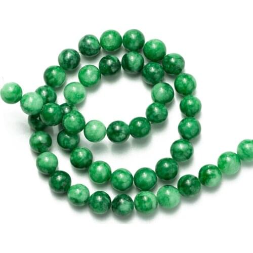 Wholesale Green Jades Natural Stone Round Loose Beads for Jewelry Making Accessories 4 6 8 10 12 14mm Necklace Bracelet DIY