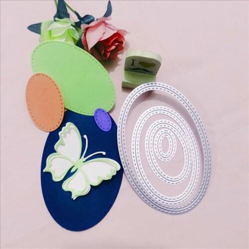 Oval album greeting card background Metal Cutting Dies for DIY Scrapbooking Album Paper Cards Decorative Crafts Embossing Die Cu