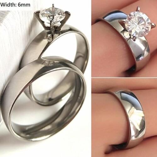 50pcs (25Pairs) Couples Ring Lovers Ring 6MM Comfortable Silver Wedding Engagement Zircon Ring Classic Jewelry for Men Women