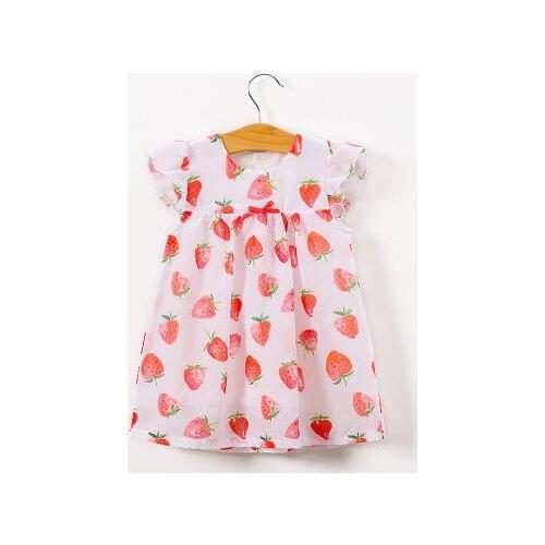Summer Child Dress Flower Print Flying Sleeve Kids Dresses for Girls Toddler Baby Clothing Newborn Girls Cotton Clothes 2019