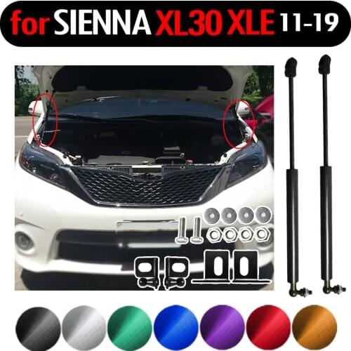Lift Support for Toyota Sienna XL30 2011-2020 Auto Front Bonnet Hood Modify Gas Struts Absorber Gas Shock Carbon Fiber