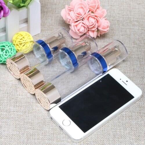 Plastic Empty Airless Bottles With Blue Edge Lotion Cosmetic Jar Pots Makeup Refillable Container Transparent Cap 2pcs/lot