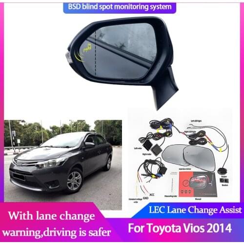 BSM BSD Blind Spot Monitoring System 24GHZ Millimeter Waves Radar Sensor Mirror LED Light Warning For Toyota Vios 2014