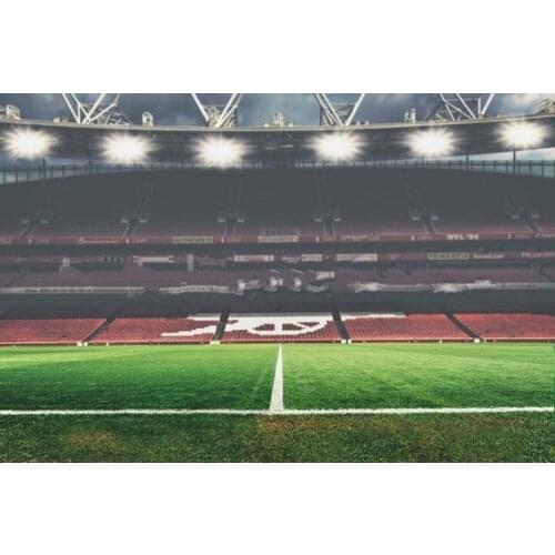 Sports Stadium field Soccer Football light background High quality Computer print wall backdrops